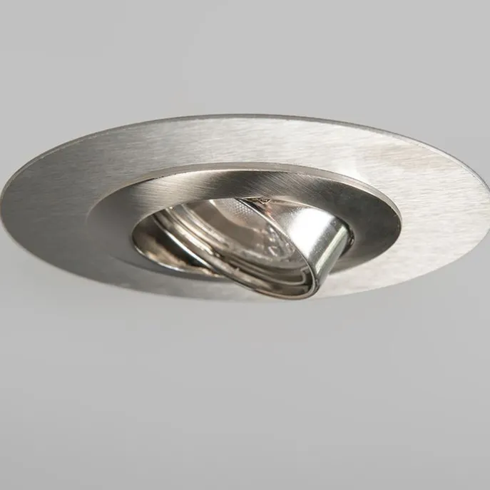 Kippbarer Einbauspot aus Stahl mit Distanzring - Edu