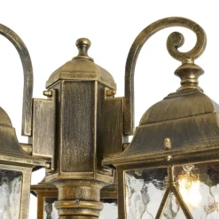 Klassische Außenlaterne Antikgold mit klarem Glas 198cm IP44 - London