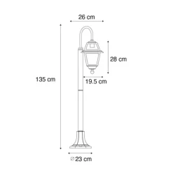 Klassische Außenlaterne schwarz 135 cm IP44 - Berta