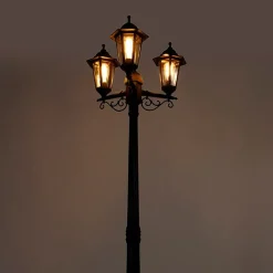 Klassische Außenlaterne schwarz 3-flammig IP44 - New Haven