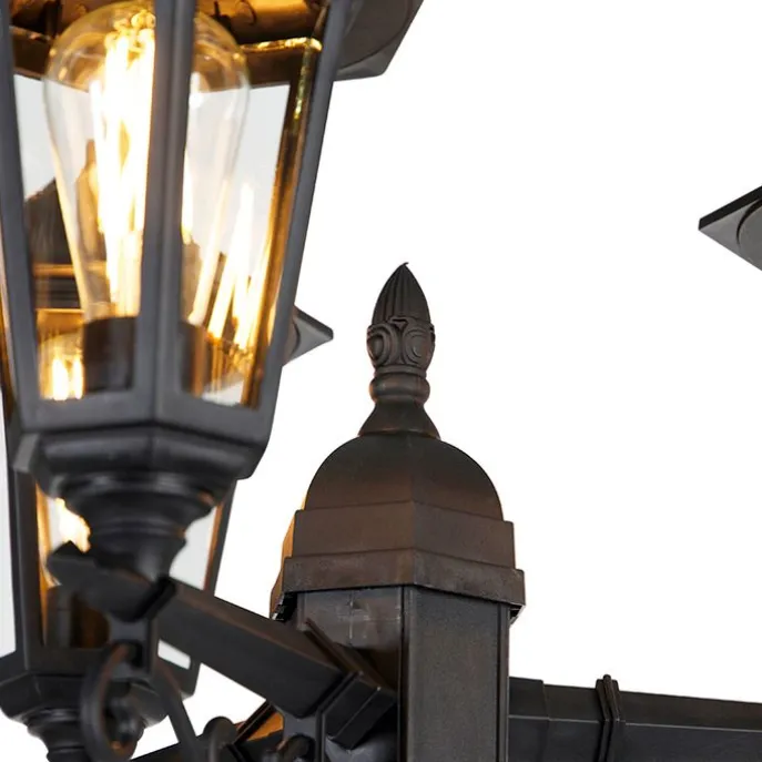 Klassische Außenlaterne schwarz 3-flammig IP44 - New Haven