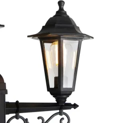 Klassische Außenlaterne schwarz 3-flammig IP44 - New Haven