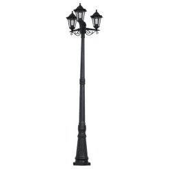 Klassische Außenleuchte schwarz 217 cm IP44 - New Haven Gehämmert