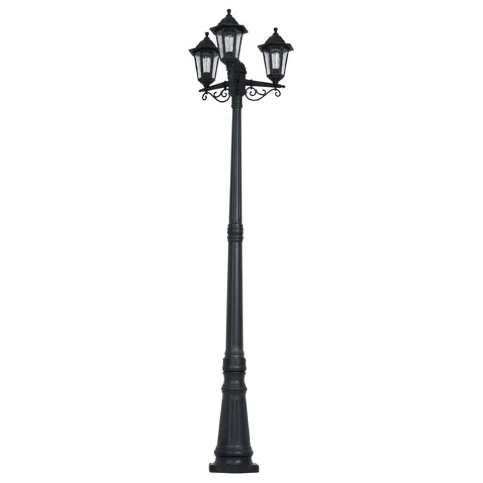 Klassische Außenleuchte schwarz 217 cm IP44 - New Haven Gehämmert