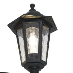 Klassische Außenleuchte schwarz 217 cm IP44 - New Haven Gehämmert