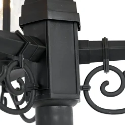 Klassische Außenleuchte schwarz 217 cm IP44 - New Haven Gehämmert