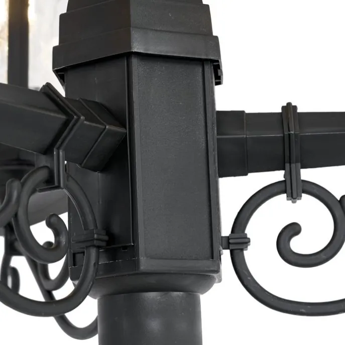 Klassische Außenleuchte schwarz 217 cm IP44 - New Haven Gehämmert