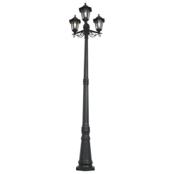 Klassische Außenleuchte schwarz 217 cm IP44 - New Haven Gehämmert