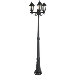 Klassische Außenleuchte schwarz 217 cm IP44 - New Haven Gehämmert