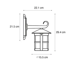 Klassische Außenwandlaterne schwarz IP44 - Herb