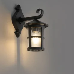 Klassische Außenwandlaterne schwarz IP44 - Herb