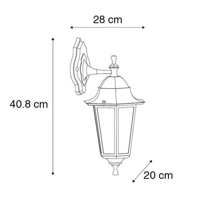 Klassische Außenwandlaterne schwarz IP44 - New Orleans Down