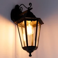 Klassische Außenwandlaterne schwarz IP44 - Havana Down