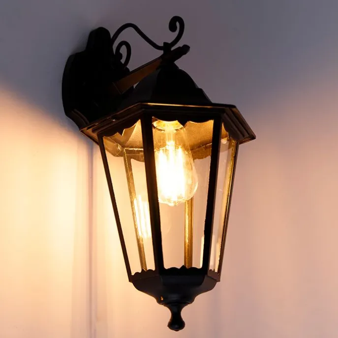 Klassische Außenwandlaterne schwarz IP44 - Havana Down