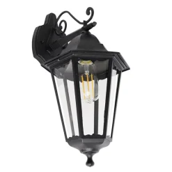 Klassische Außenwandlaterne schwarz IP44 - Havana Down