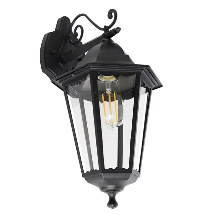 Klassische Außenwandlaterne schwarz IP44 - Havana Down