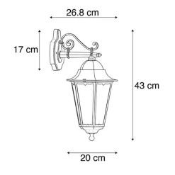 Klassische Außenwandlaterne schwarz IP44 - Havana Down