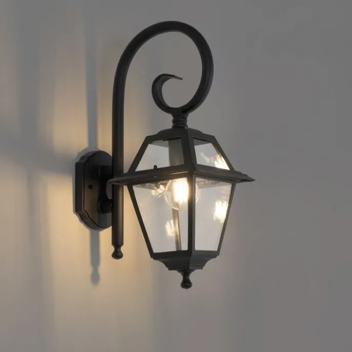 Klassische Außenwandlaterne schwarz IP44 - Berta