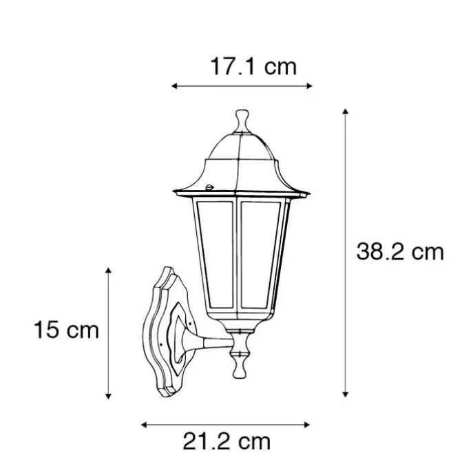 Klassische Außenwandleuchte schwarz mit Bewegungssensor - New Haven