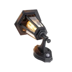 Klassische Außenwandleuchte schwarz mit Bewegungssensor - New Haven