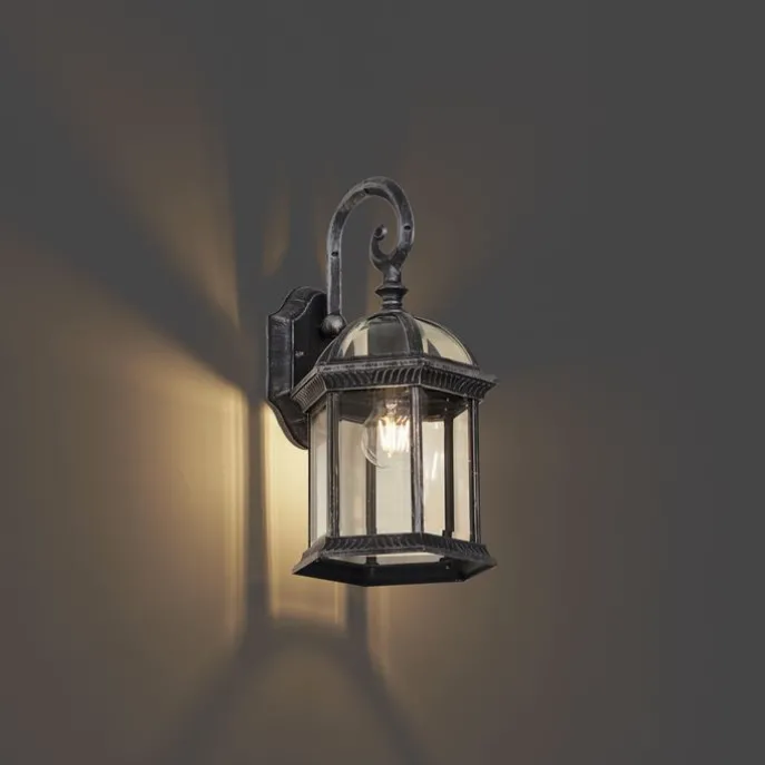 Klassische Außenwandleuchte Antik Silber IP44 - Glasgow