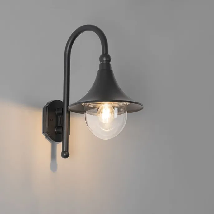 Klassische Außenwandleuchte schwarz IP44 - Daphne