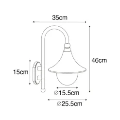 Klassische Außenwandleuchte schwarz IP44 - Daphne