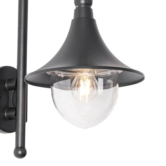 Klassische Außenwandleuchte schwarz IP44 - Daphne