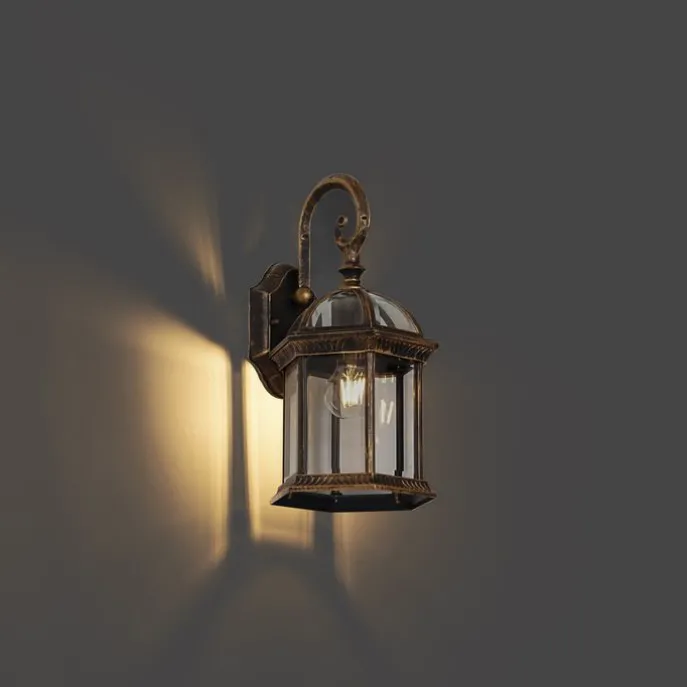Klassische Außenwandleuchte Antikgold IP44 - Glasgow