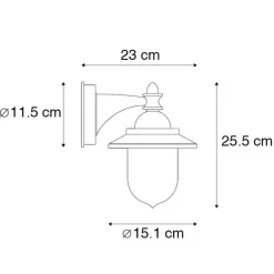 Klassische Außenwandleuchte schwarz IP44 - Oxford