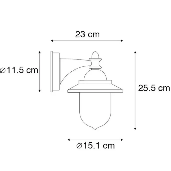 Klassische Außenwandleuchte schwarz IP44 - Oxford
