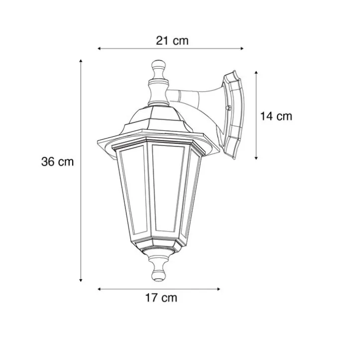 Klassische Außenwandleuchte schwarz IP44 - New Haven Gehämmert