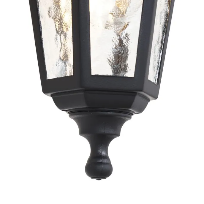 Klassische Außenwandleuchte schwarz IP44 - New Haven Gehämmert