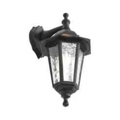 Klassische Außenwandleuchte schwarz IP44 - New Haven Gehämmert