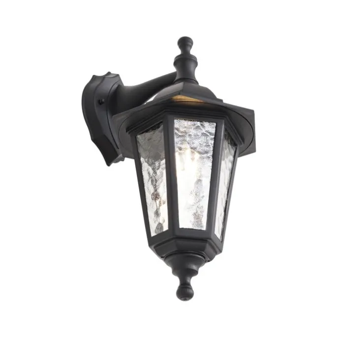 Klassische Außenwandleuchte schwarz IP44 - New Haven Gehämmert