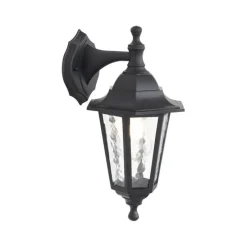 Klassische Außenwandleuchte schwarz IP44 - New Haven Gehämmert