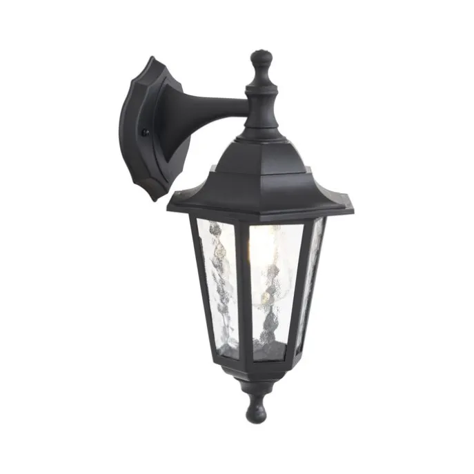 Klassische Außenwandleuchte schwarz IP44 - New Haven Gehämmert