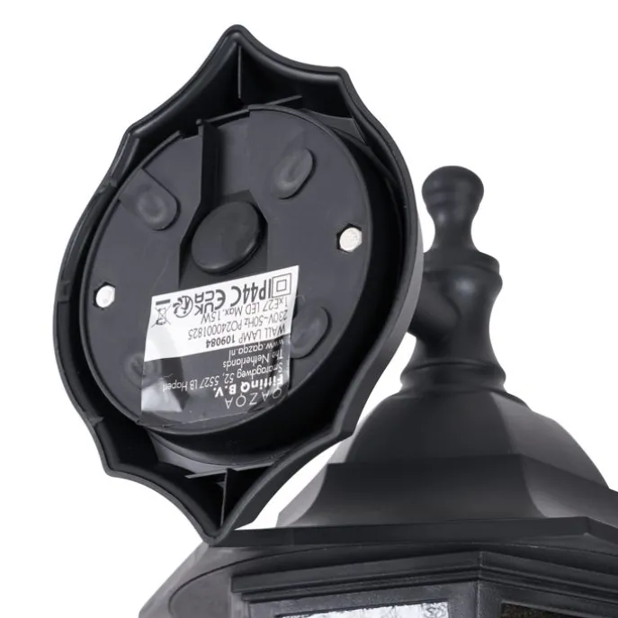 Klassische Außenwandleuchte schwarz IP44 - New Haven Gehämmert