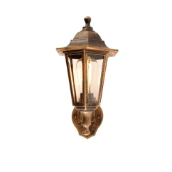 Klassische Außenwandleuchte antikgold mit Bewegungssensor - New Haven