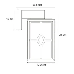 Klassische Außenwandleuchte schwarz IP44 - Dover