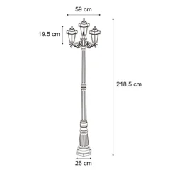 Klassische Aussenlaterne Dunkelgrün 217cm 3-flammig IP44 - New Haven