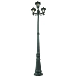 Klassische Aussenlaterne Dunkelgrün 217cm 3-flammig IP44 - New Haven