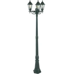 Klassische Aussenlaterne Dunkelgrün 217cm 3-flammig IP44 - New Haven