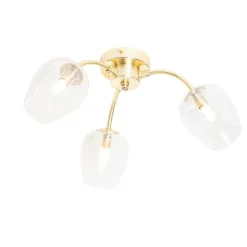 Klassische Deckenlampe Gold mit Glas 3-flammig - Elien