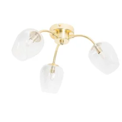 Klassische Deckenlampe Gold mit Glas 3-flammig - Elien
