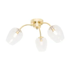 Klassische Deckenlampe Gold mit Glas 3-flammig - Elien