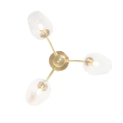Klassische Deckenlampe Gold mit Glas 3-flammig - Elien