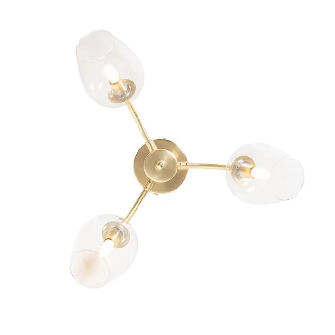Klassische Deckenlampe Gold mit Glas 3-flammig - Elien