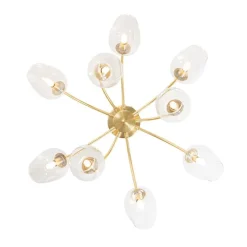 Klassische Deckenlampe Gold mit Glas 9 Lichter - Elien