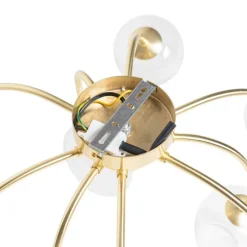 Klassische Deckenlampe Gold mit Glas 9 Lichter - Elien